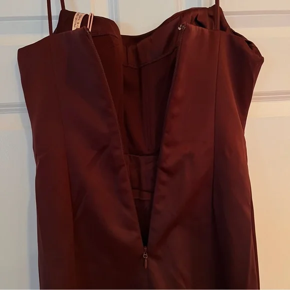 anja wine satin corset midi dress Anja Wine Satin Corset Midi Dress